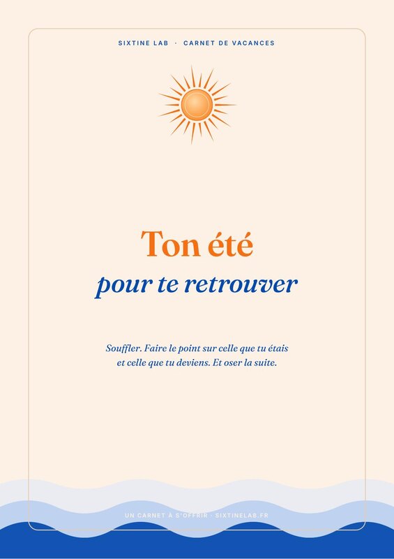 Couverture du carnet d'été Ton été pour te retrouver
