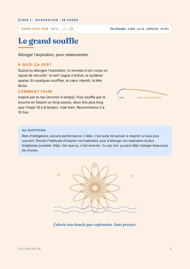 Page « Le grand souffle » du carnet d'été